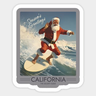 Surfing Santa (Light Version) Sticker